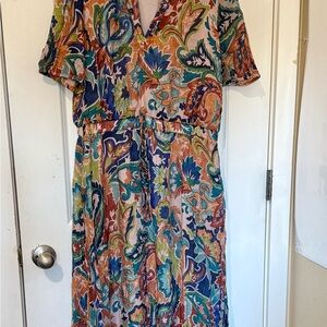 MSK Colorful Paisley Midi Dress